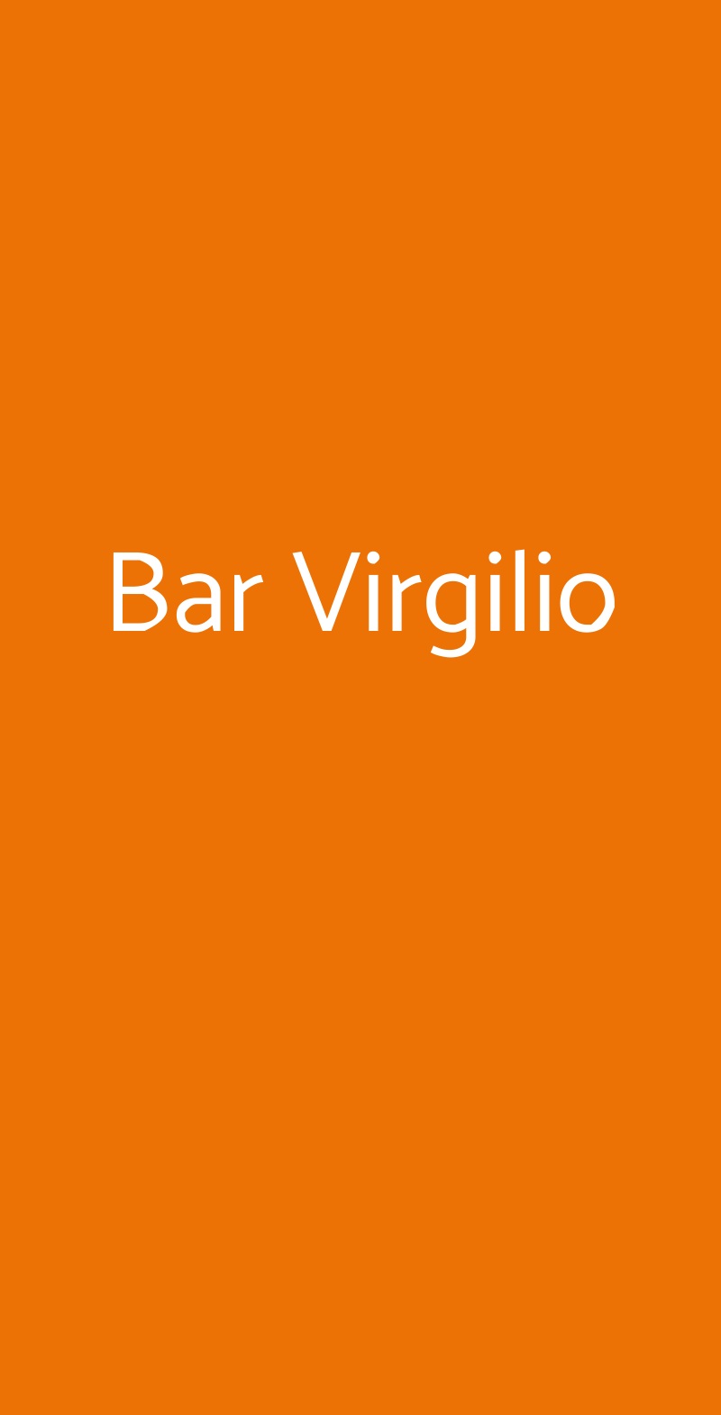 Bar Virgilio Milano menù 1 pagina