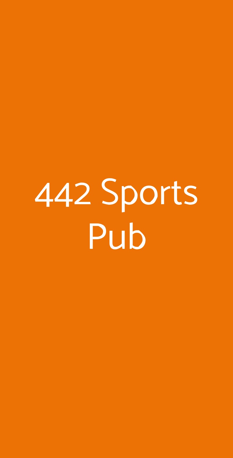 442 Sports Pub Milano menù 1 pagina