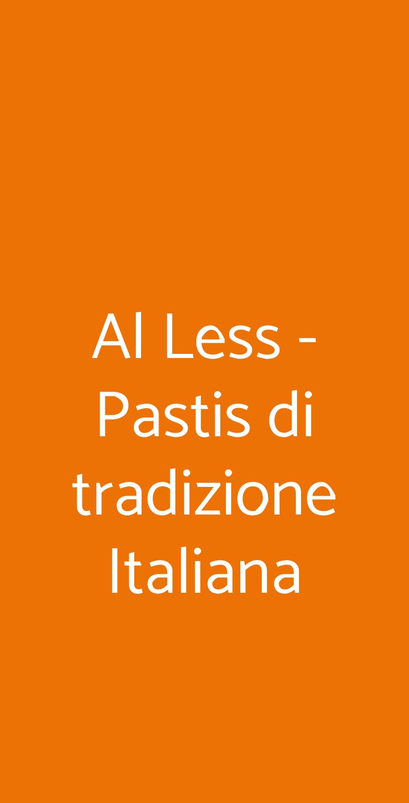 Al Less - Pastis di tradizione Italiana Milano menù 1 pagina