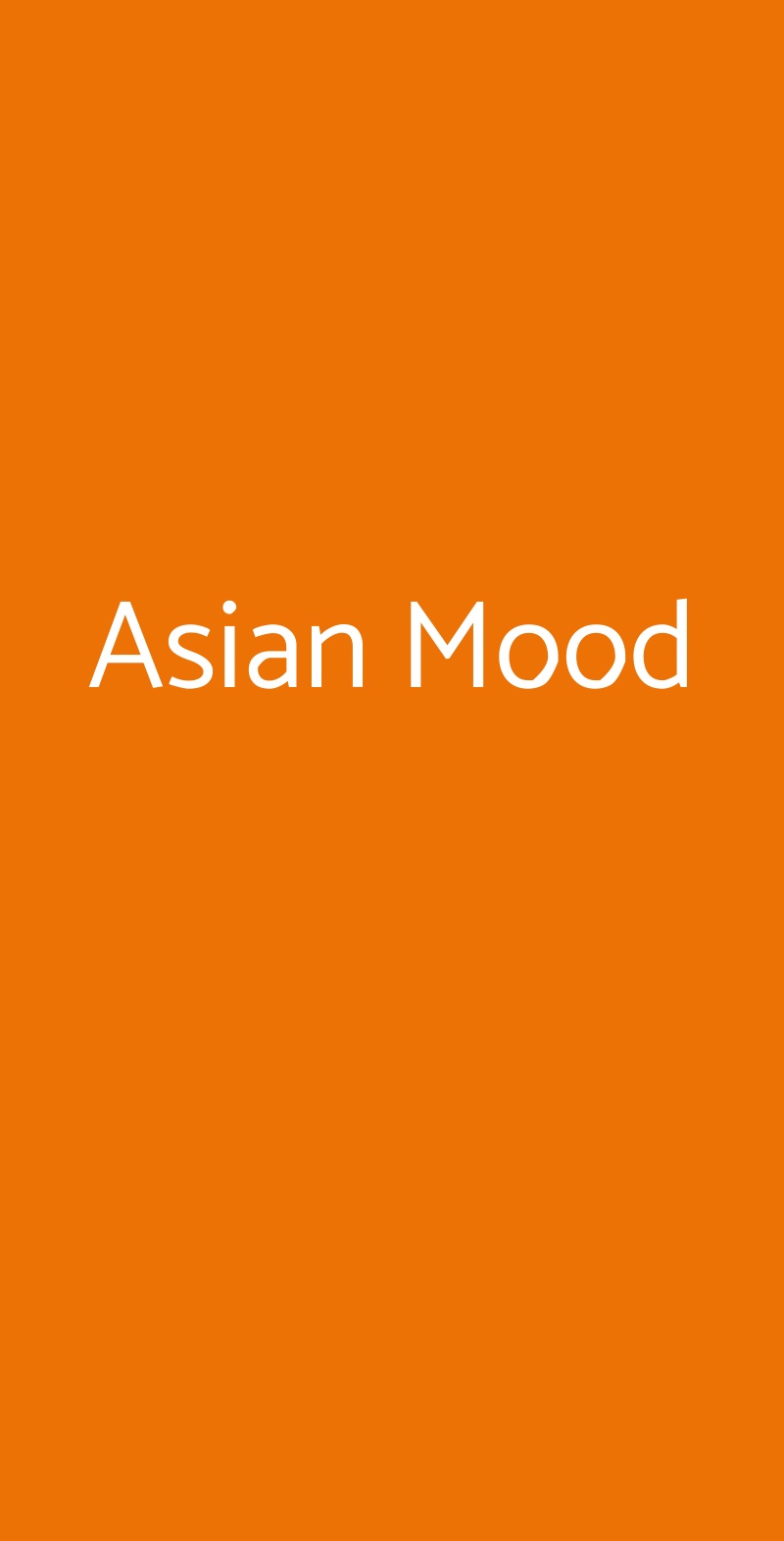 Asian Mood Milano menù 1 pagina