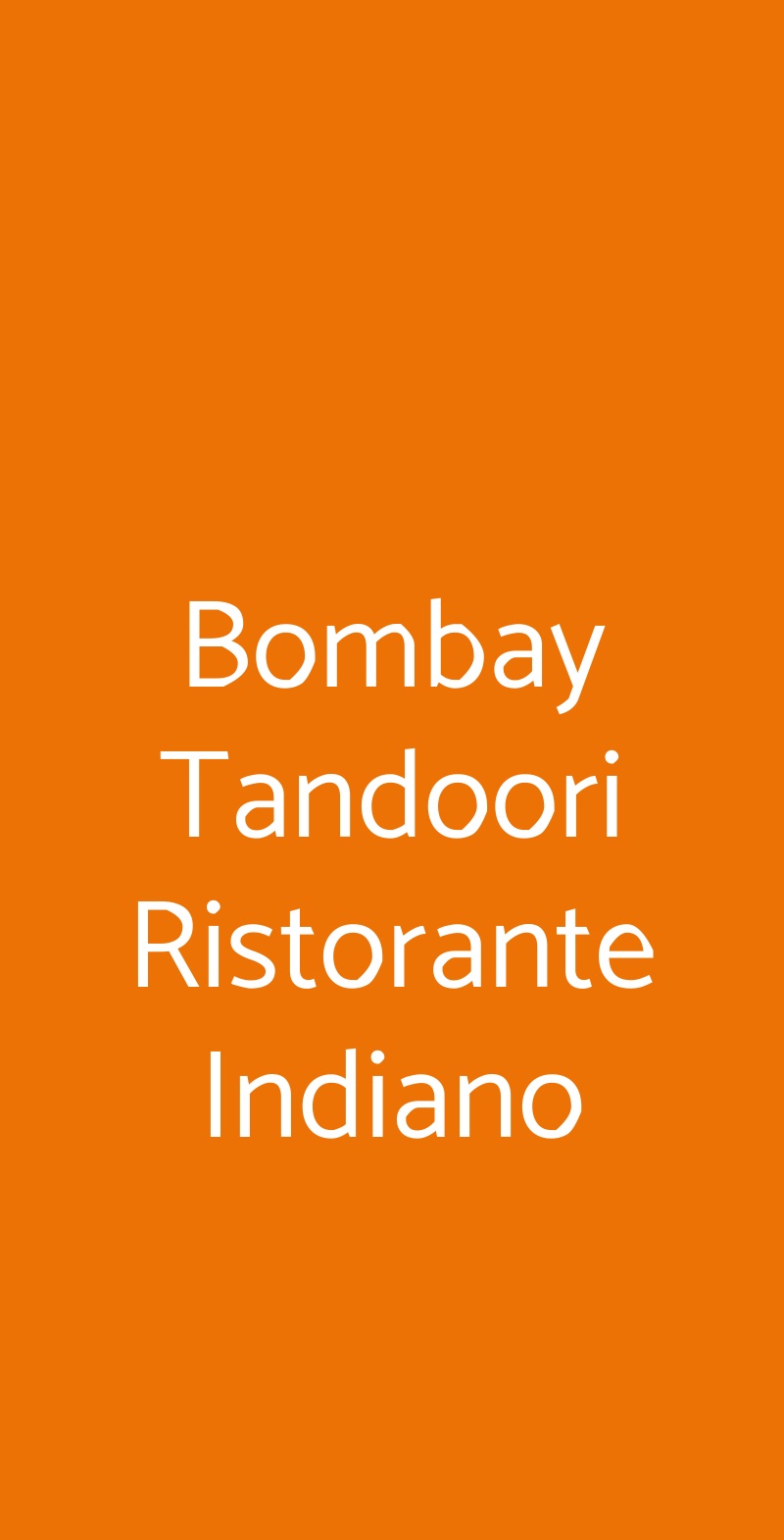 Bombay Tandoori Ristorante Indiano Genova menù 1 pagina