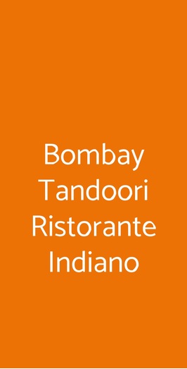 Bombay Tandoori Ristorante Indiano, Genova