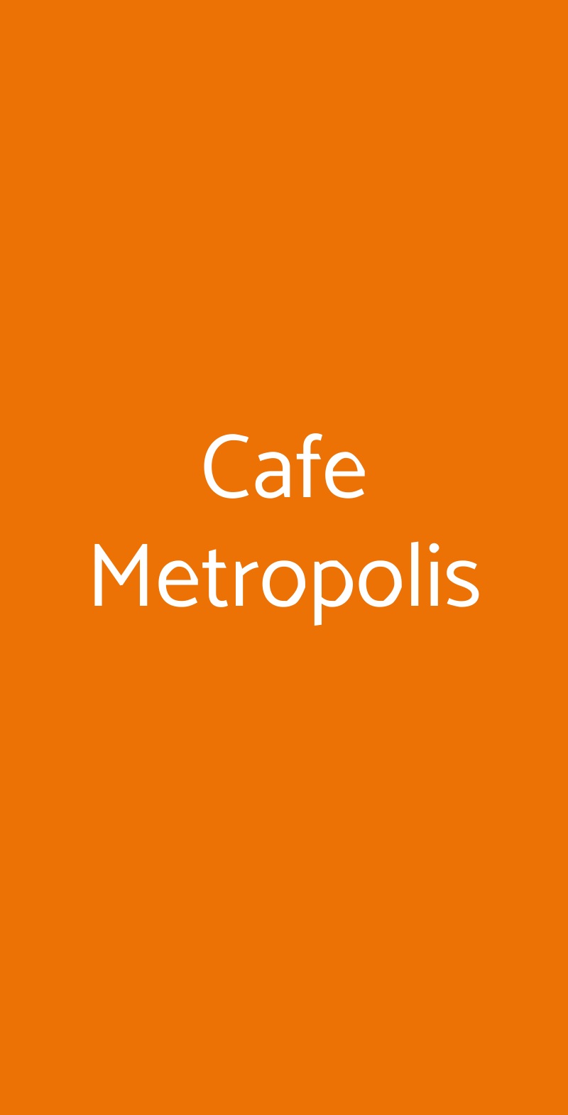 Metropolis Lounge & Restaurant Milano menù 1 pagina