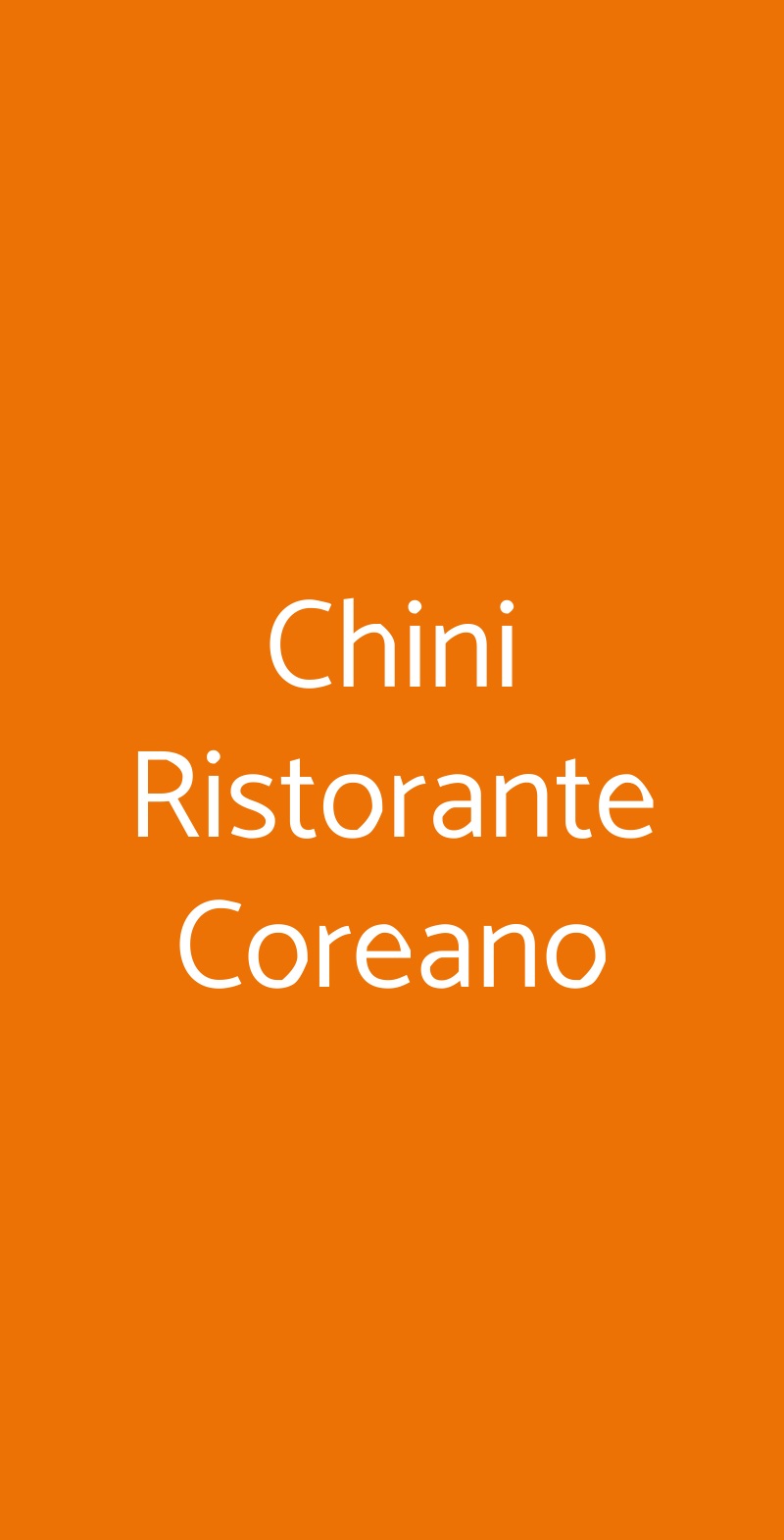 Chini Ristorante Coreano Milano menù 1 pagina