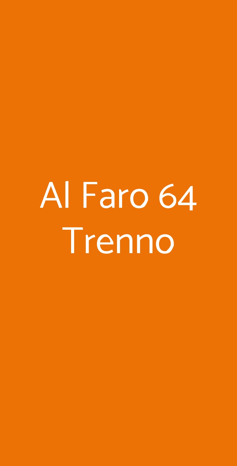 Al Faro 64 Trenno Milano menù 1 pagina