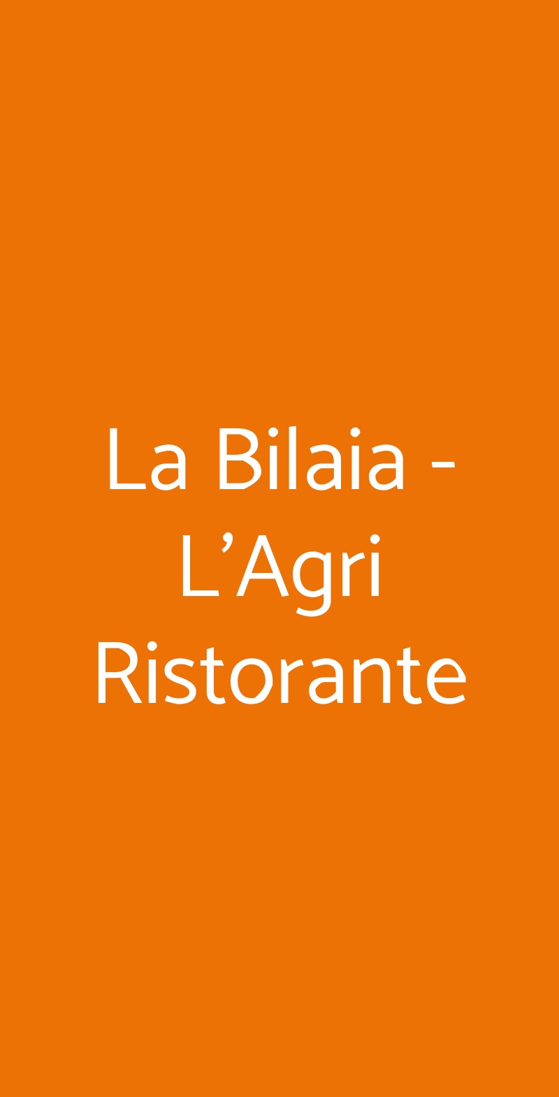 La Bilaia - L'Agri Ristorante Lavagna menù 1 pagina