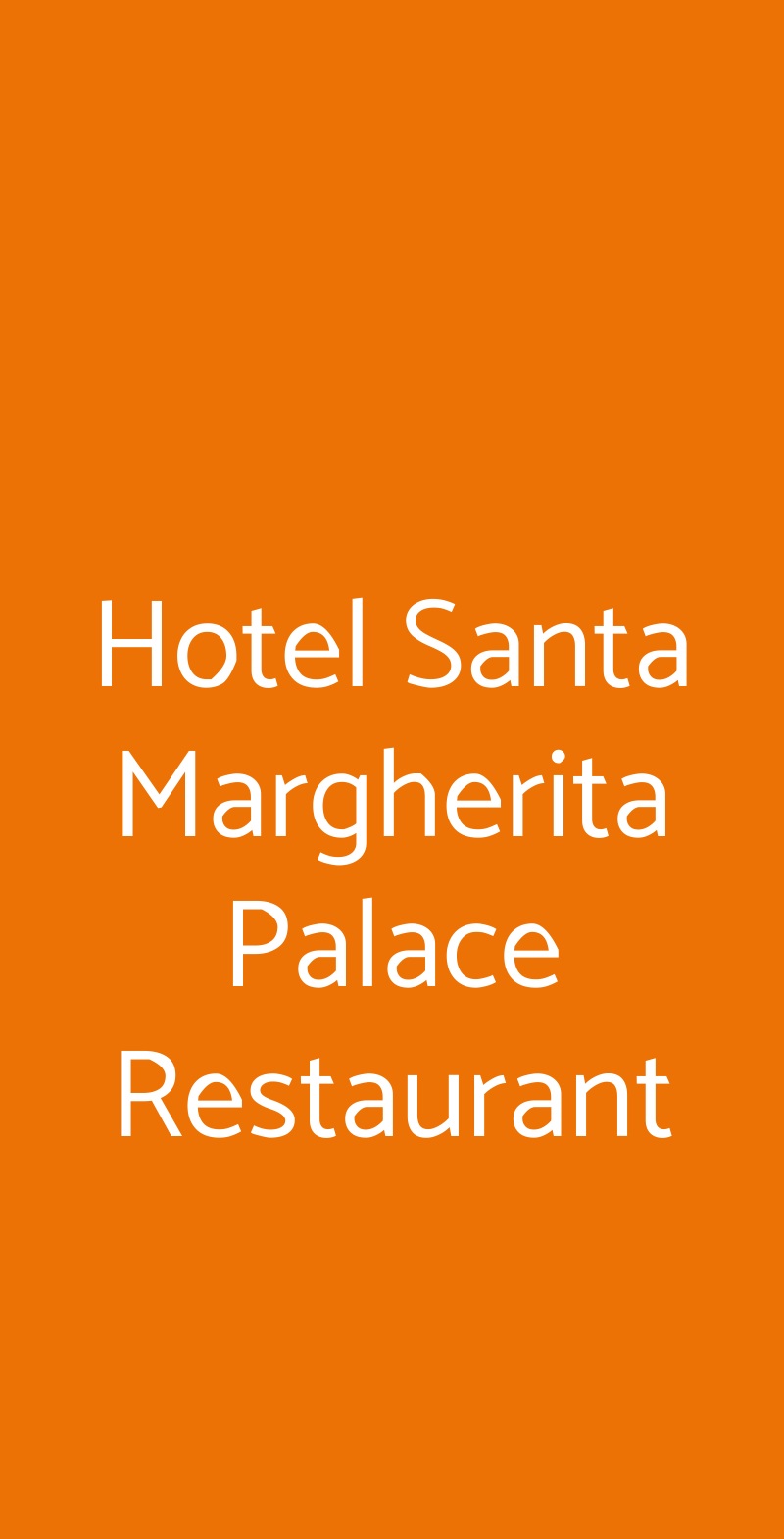 Hotel Santa Margherita Palace Restaurant Santa Margherita Ligure menù 1 pagina