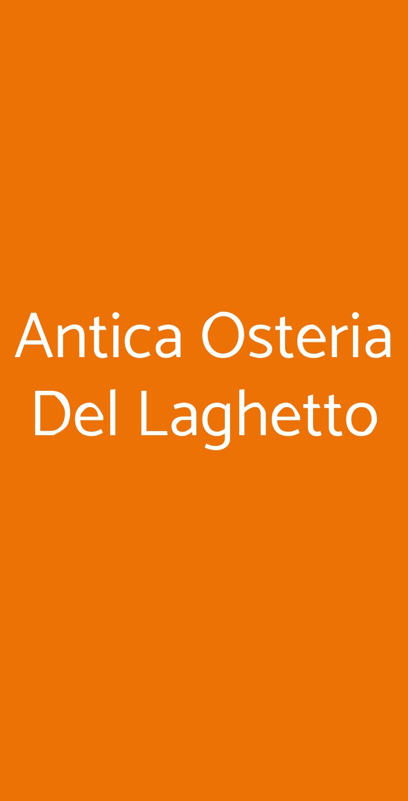 Antica Osteria Del Laghetto Milano menù 1 pagina