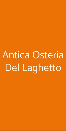 Antica Osteria Del Laghetto, Milano