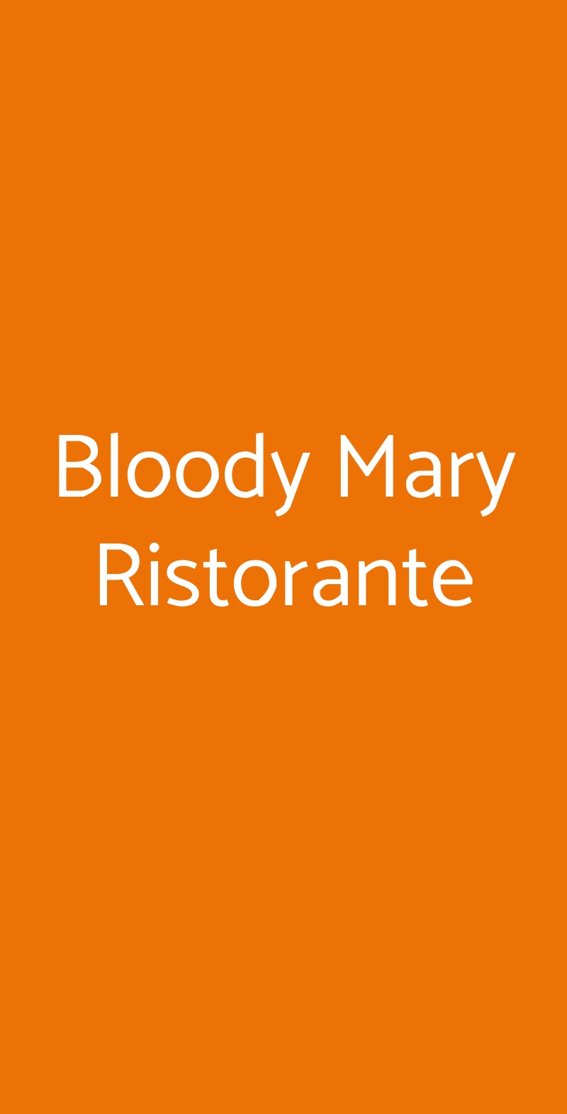Bloody Mary Ristorante Milano menù 1 pagina