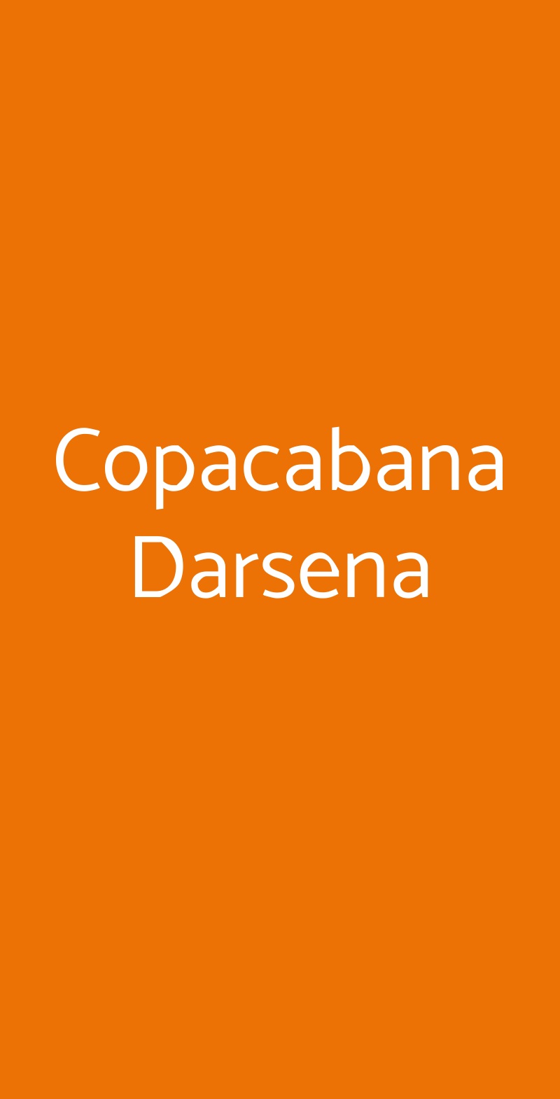 Copacabana Darsena Milano menù 1 pagina