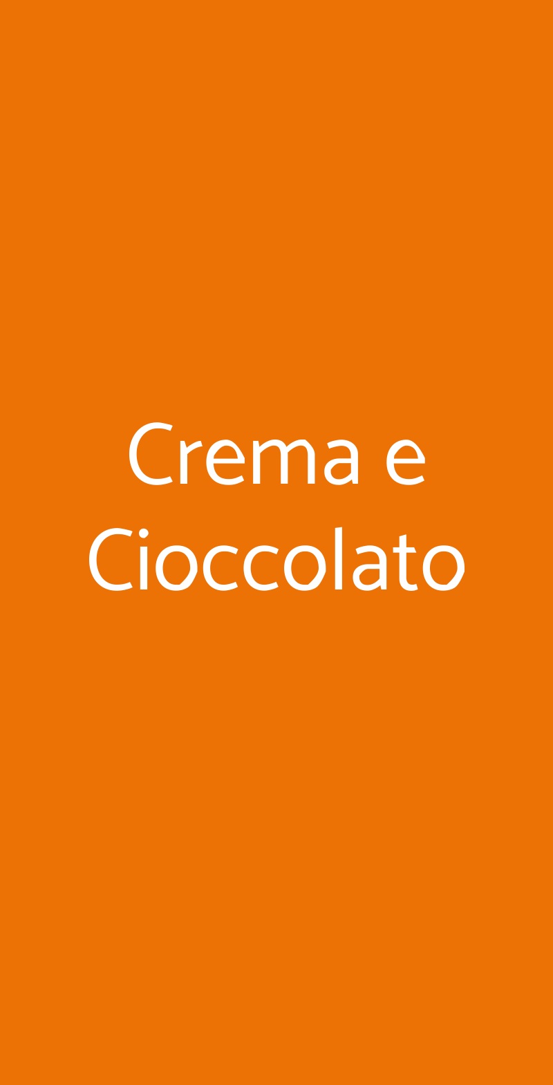 Crema e Cioccolato Genova menù 1 pagina