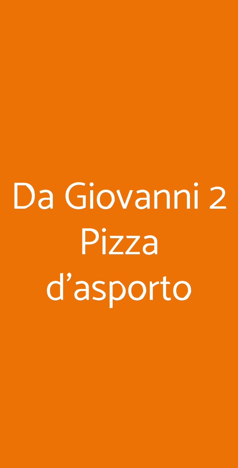Da Giovanni 2 Pizza d'asporto Sanremo menù 1 pagina