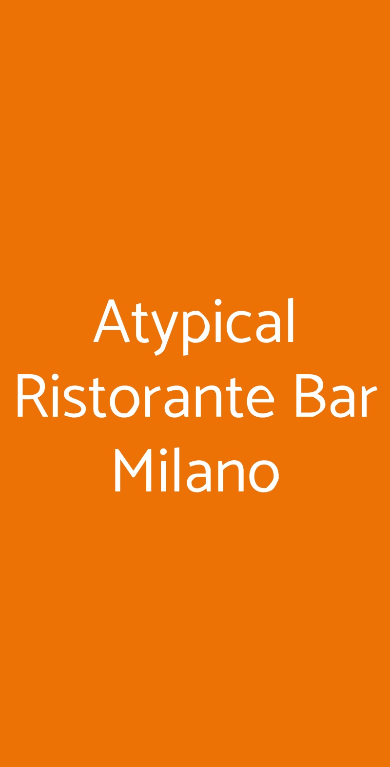 Atypical Ristorante Bar Milano Milano menù 1 pagina