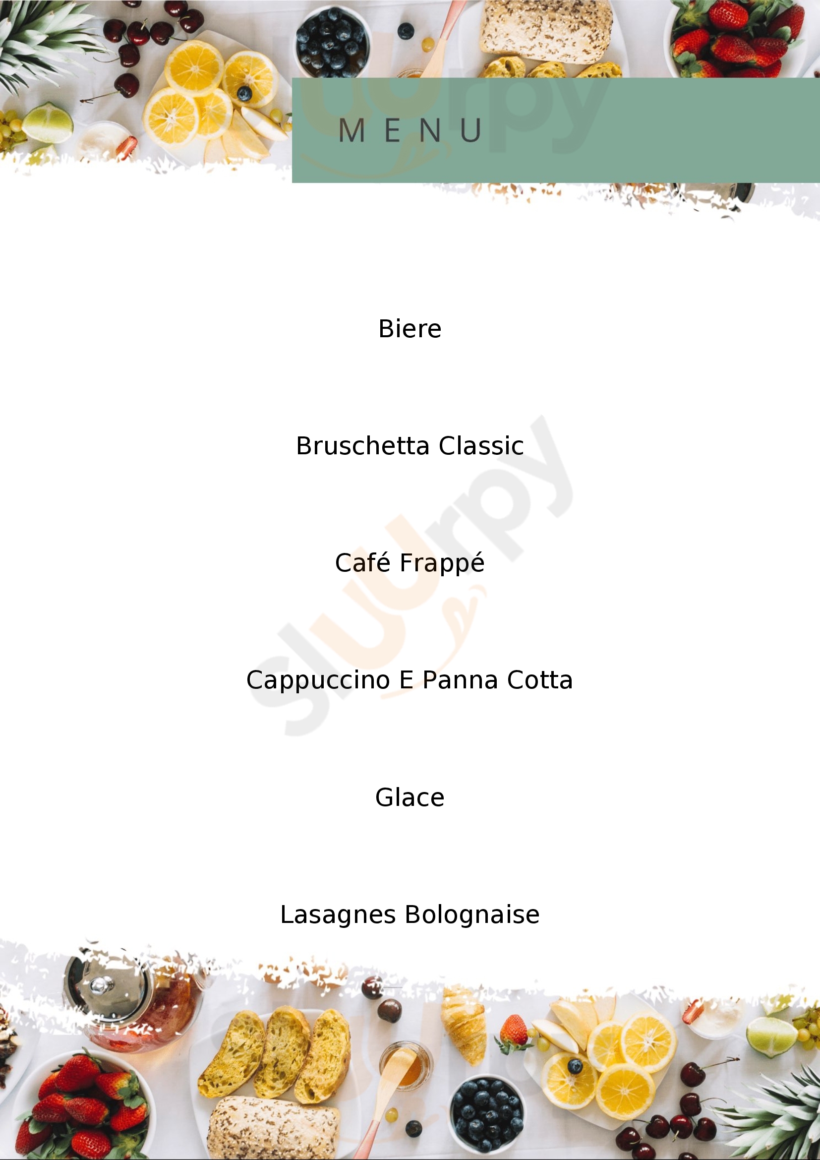 Agora Cafe Sanremo menù 1 pagina