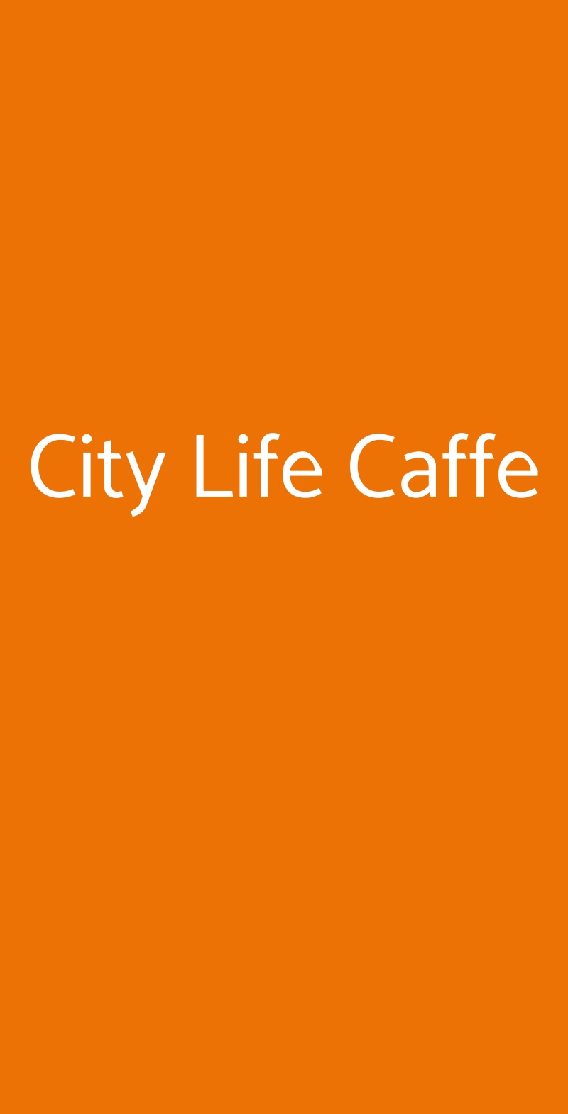 City Life Caffe Milano menù 1 pagina