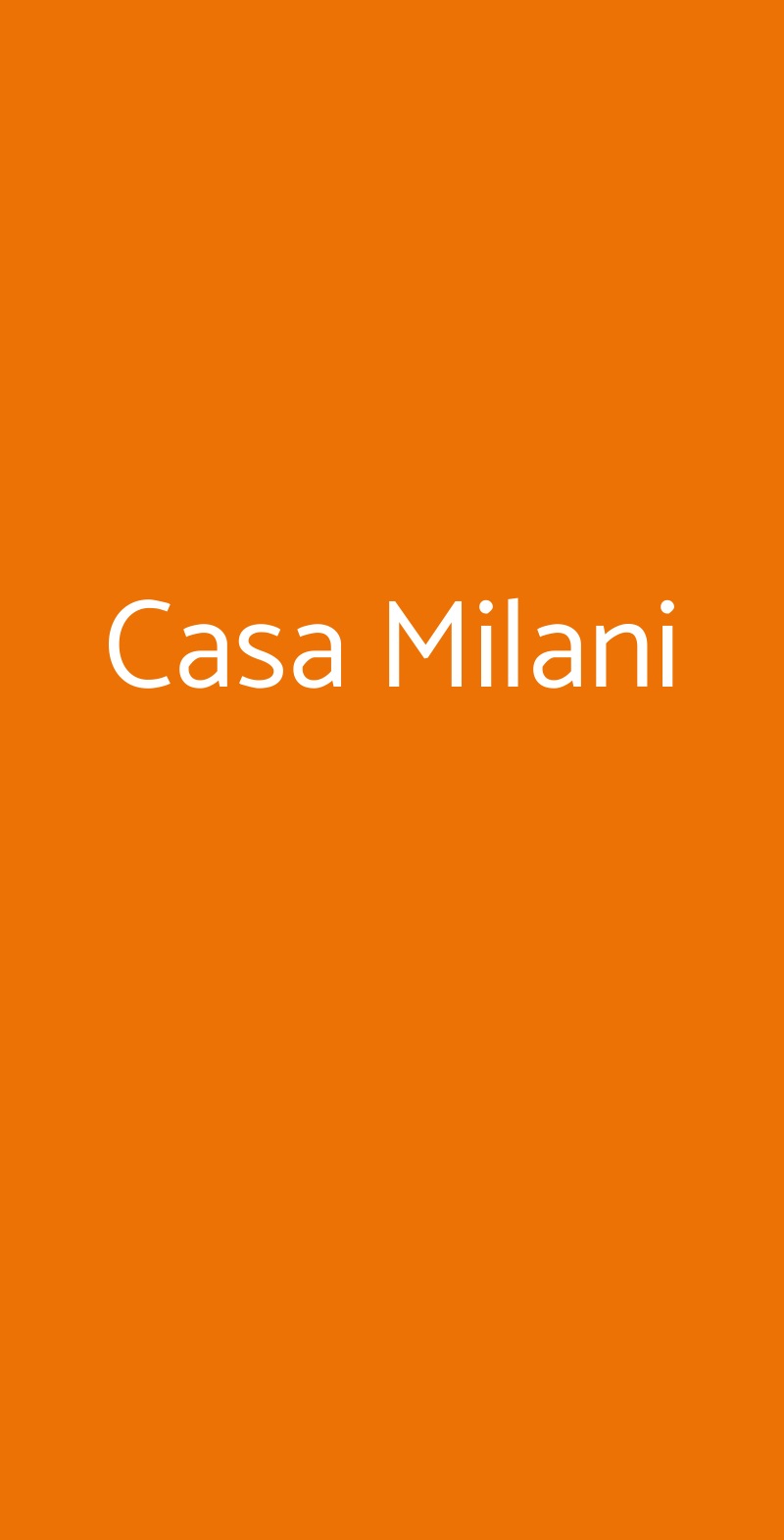 Casa Milani Milano menù 1 pagina