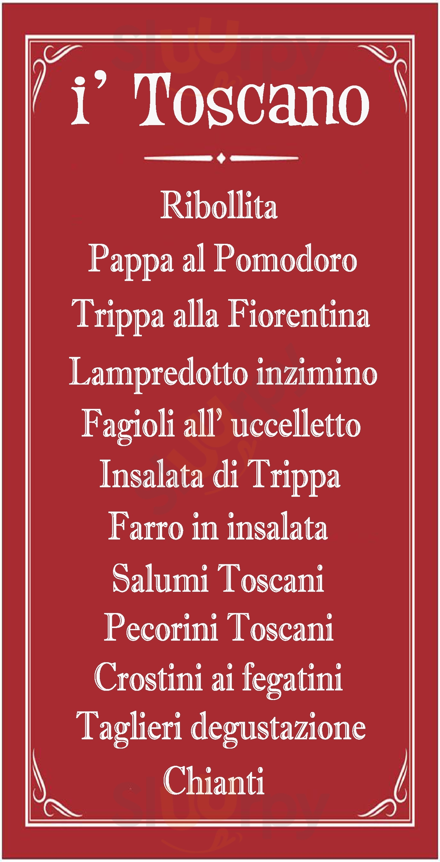 i' Toscano Lavagna menù 1 pagina