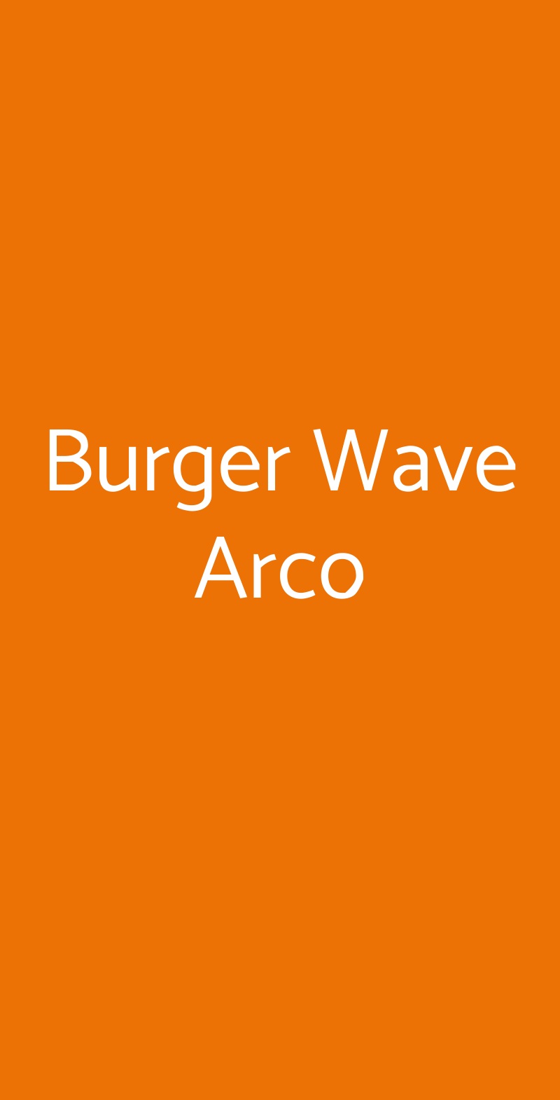 Burger Wave Arco Milano menù 1 pagina