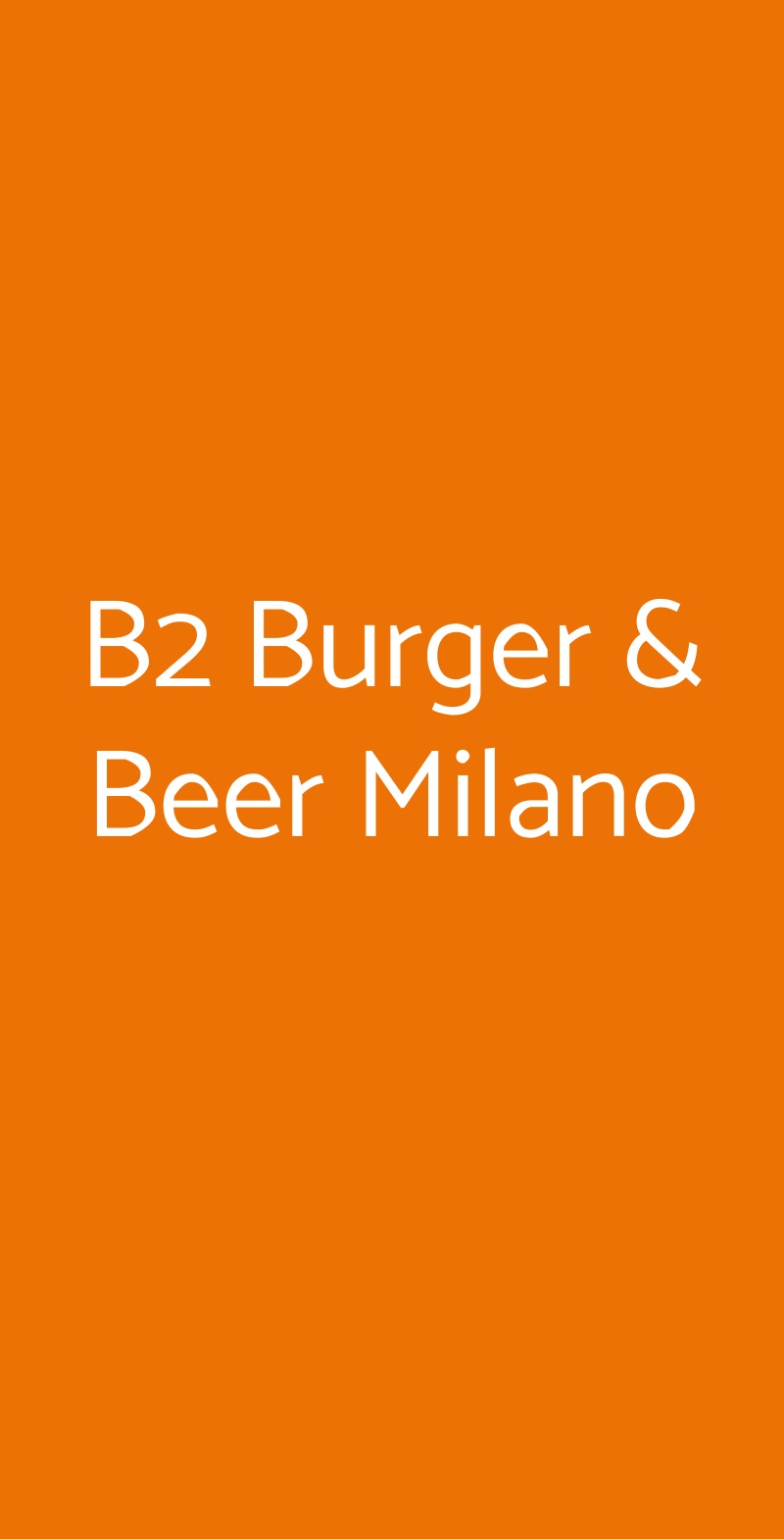 B2 Burger & Beer Milano Milano menù 1 pagina