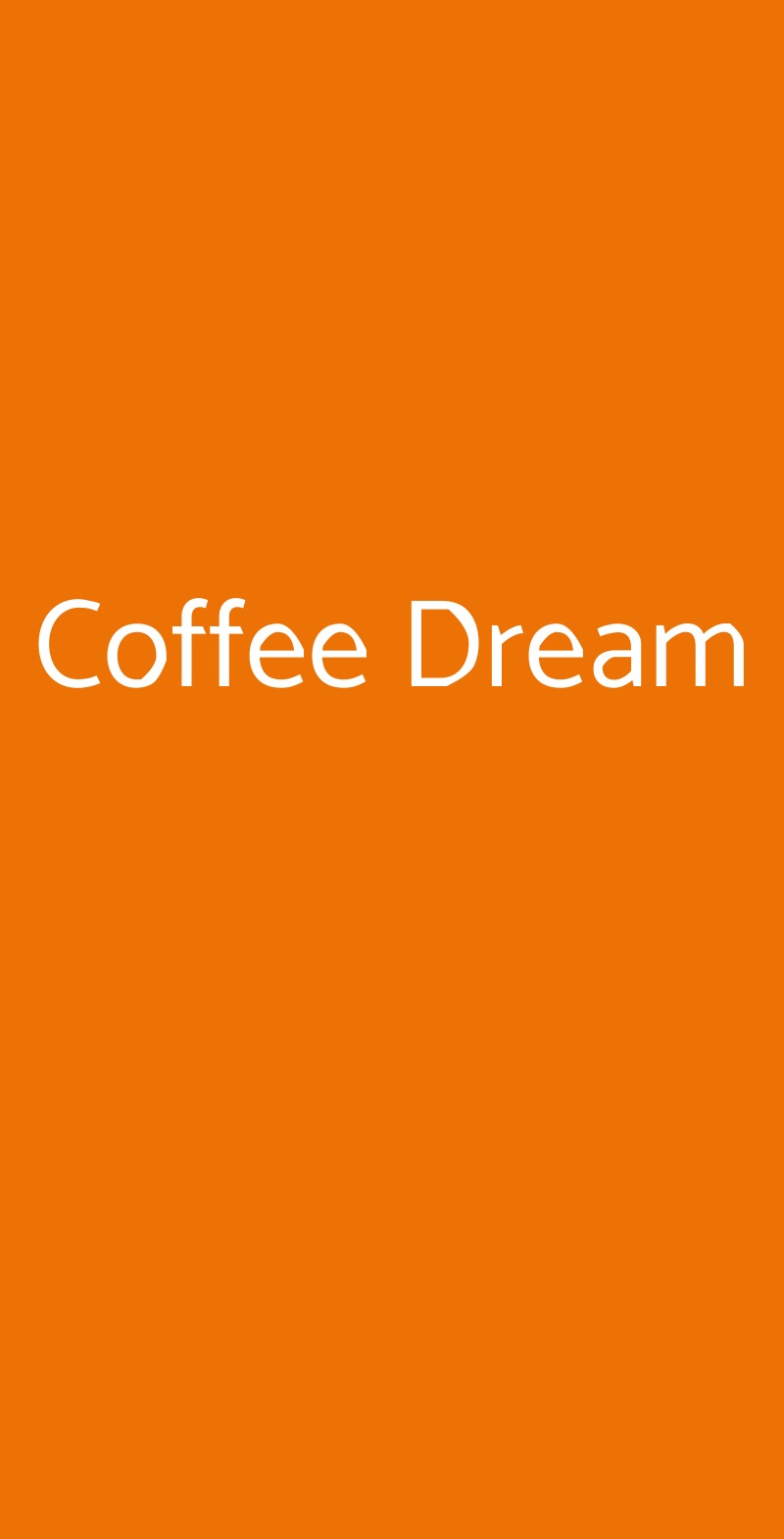 Coffee Dream Genova menù 1 pagina