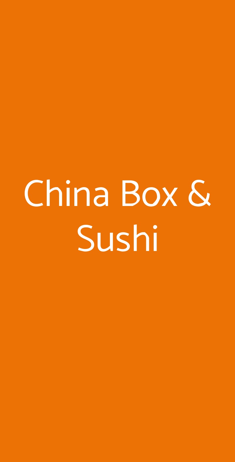 China Box & Sushi Milano menù 1 pagina