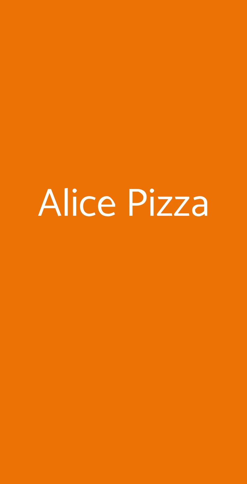 Alice Pizza Milano menù 1 pagina