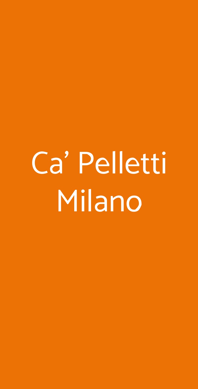 Ca' Pelletti Milano Milano menù 1 pagina