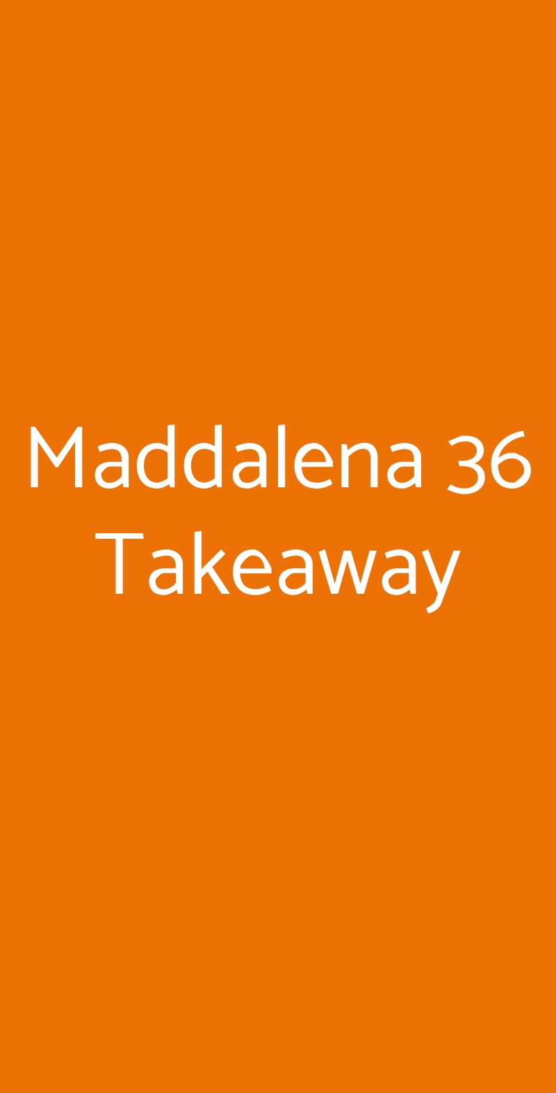 Maddalena 36 Takeaway Genova menù 1 pagina