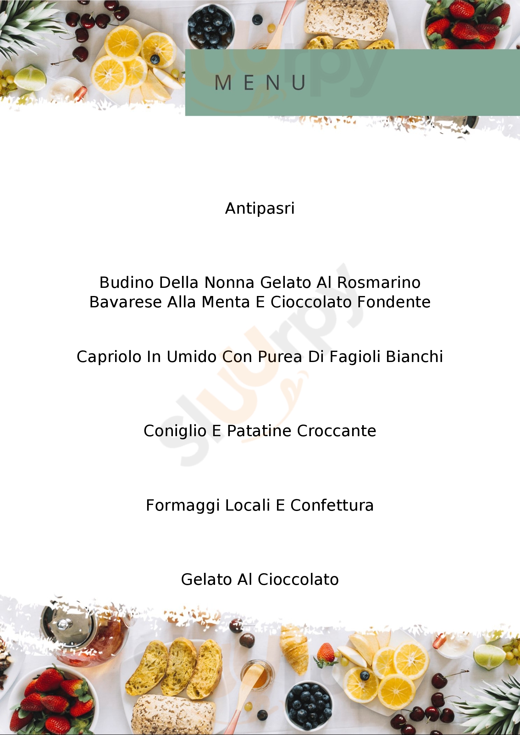 Osteria del Rododendro Montegrosso Pian Latte menù 1 pagina
