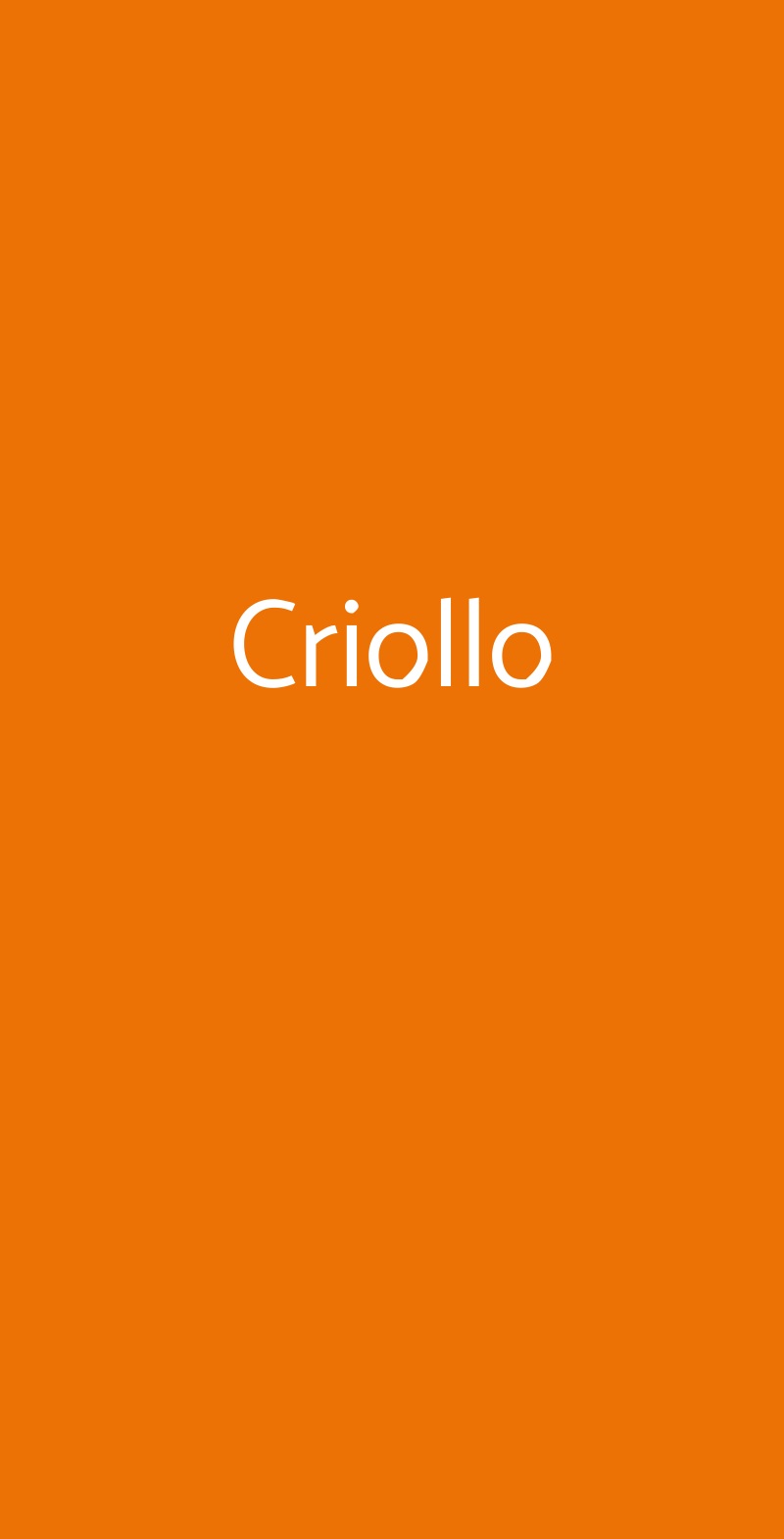 Criollo Milano menù 1 pagina