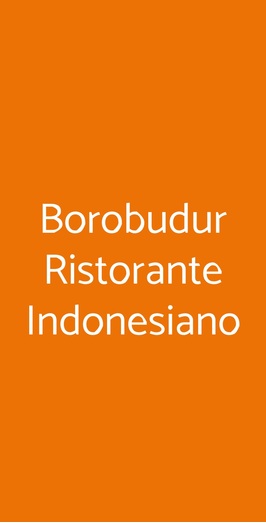 Borobudur Ristorante Indonesiano, Genova