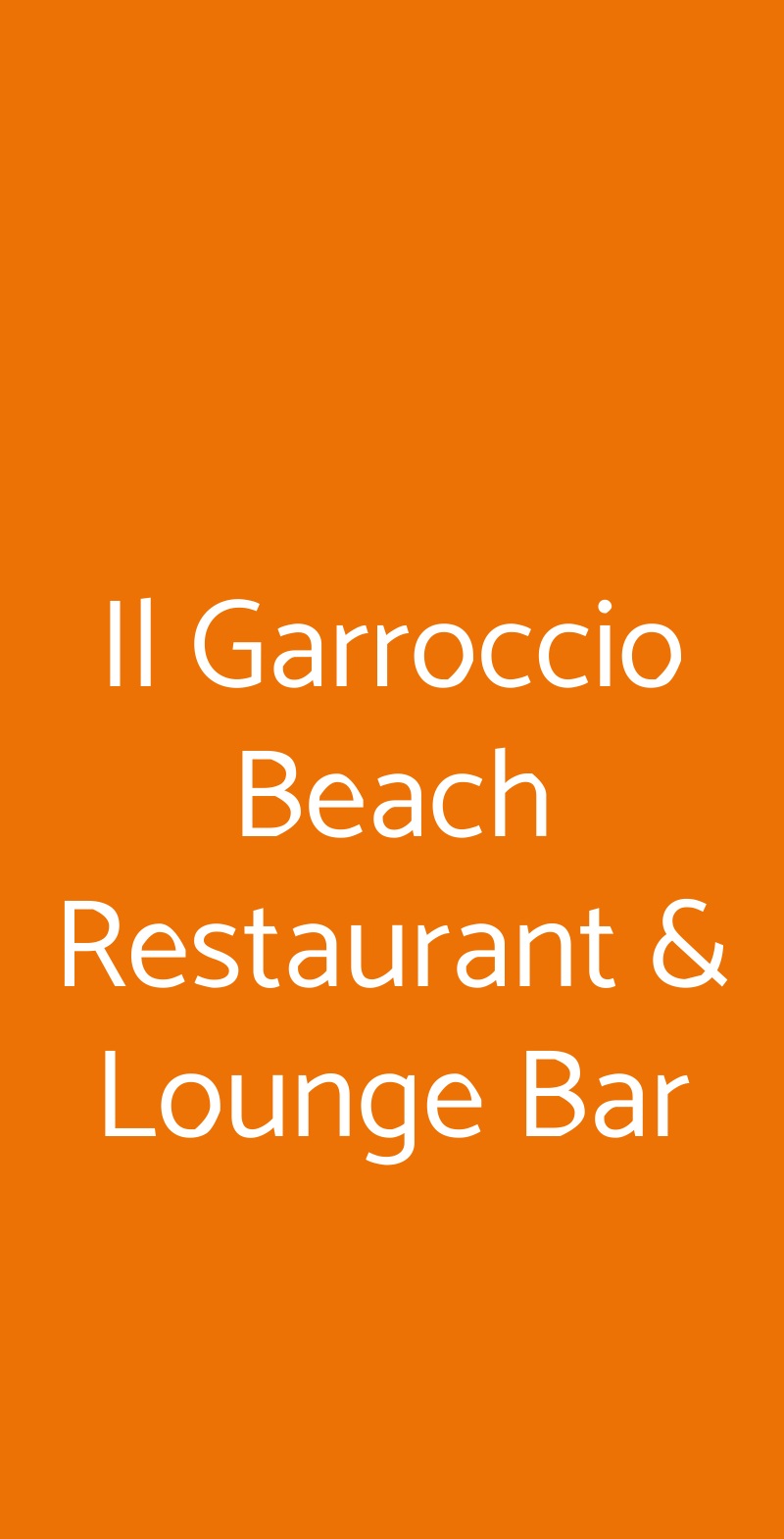 Il Garroccio Beach Restaurant & Lounge Bar Bordighera menù 1 pagina