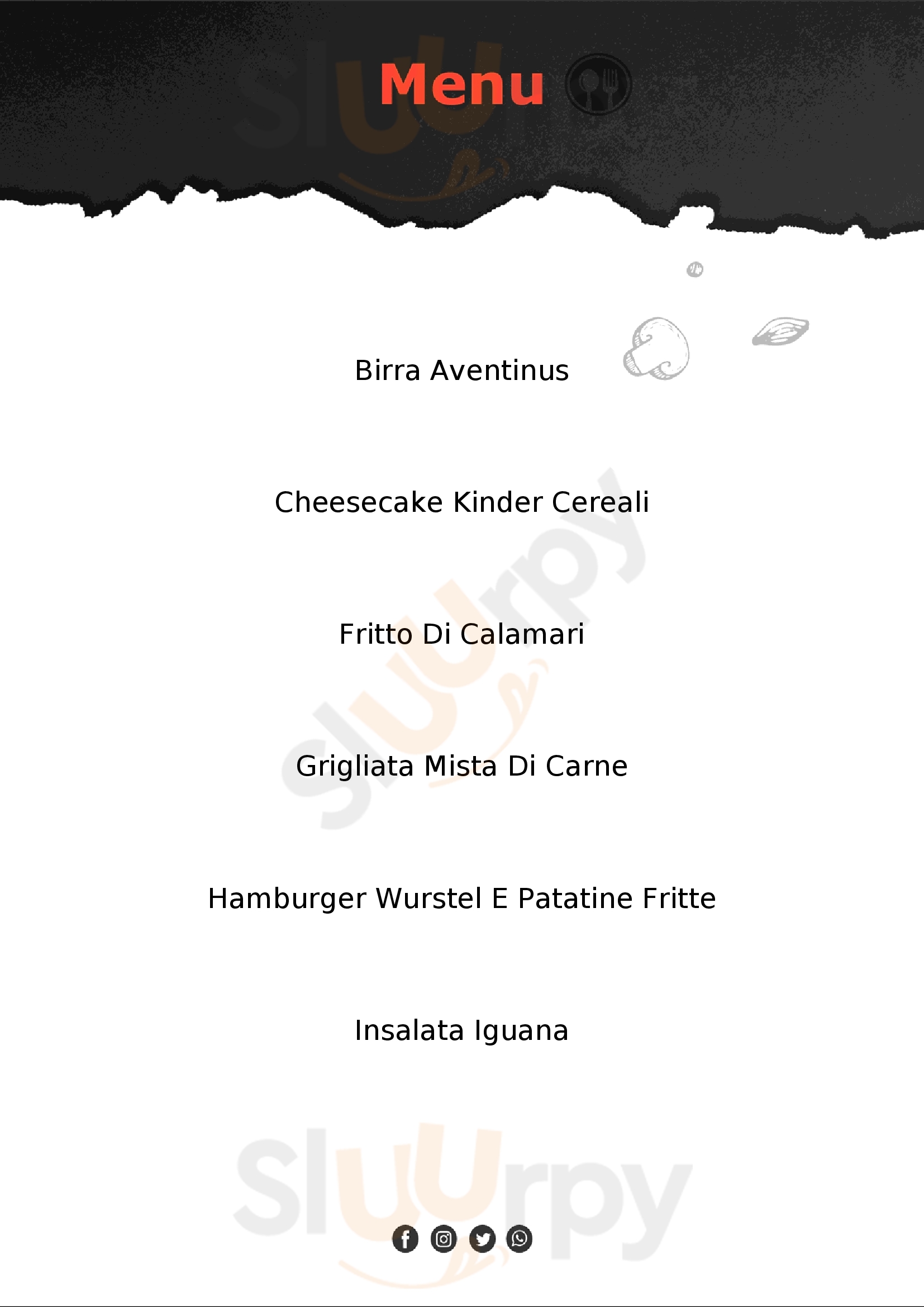 Birreria Brasserie Iguana Pietra Ligure menù 1 pagina