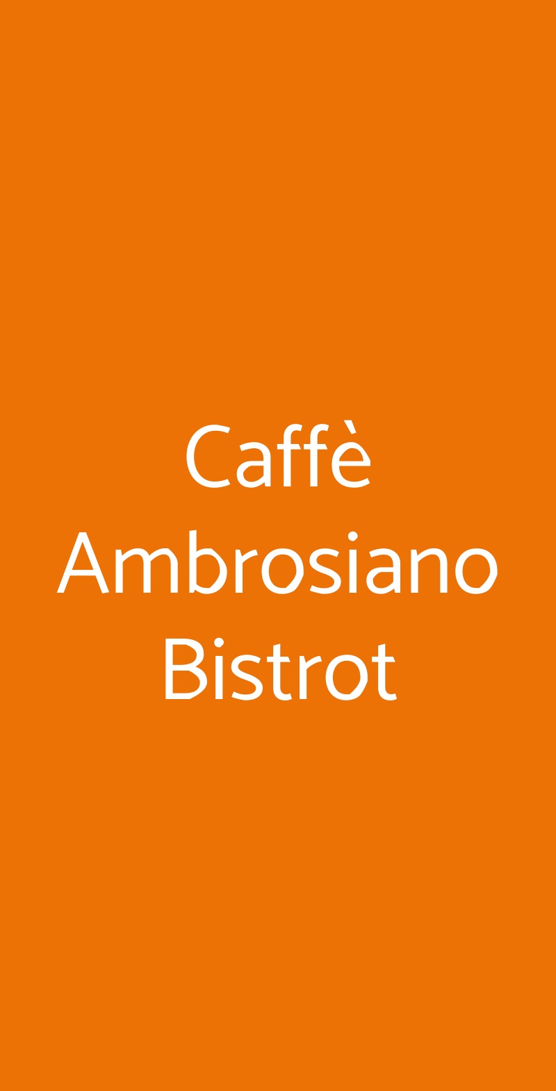 Caffè Ambrosiano Bistrot Milano menù 1 pagina