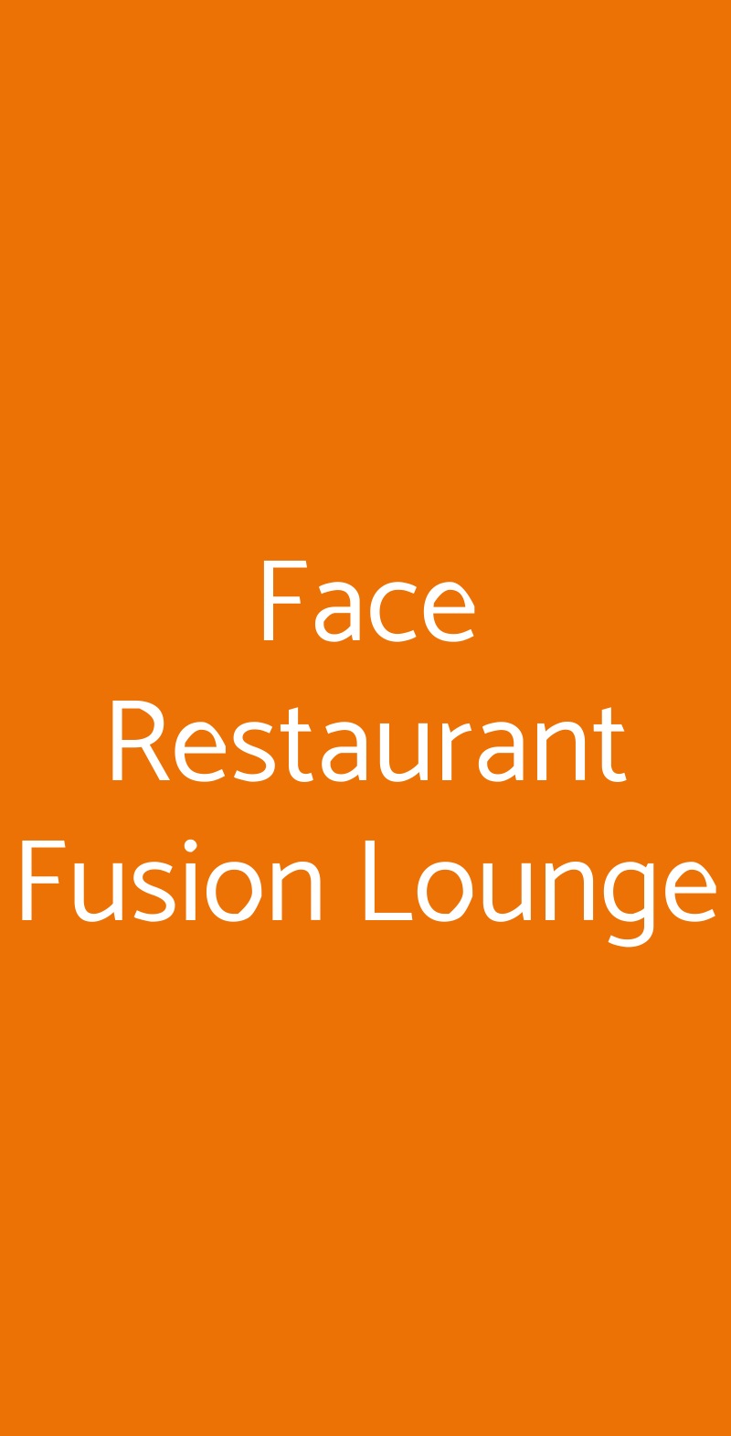 Face Restaurant Fusion Lounge Vergiate menù 1 pagina