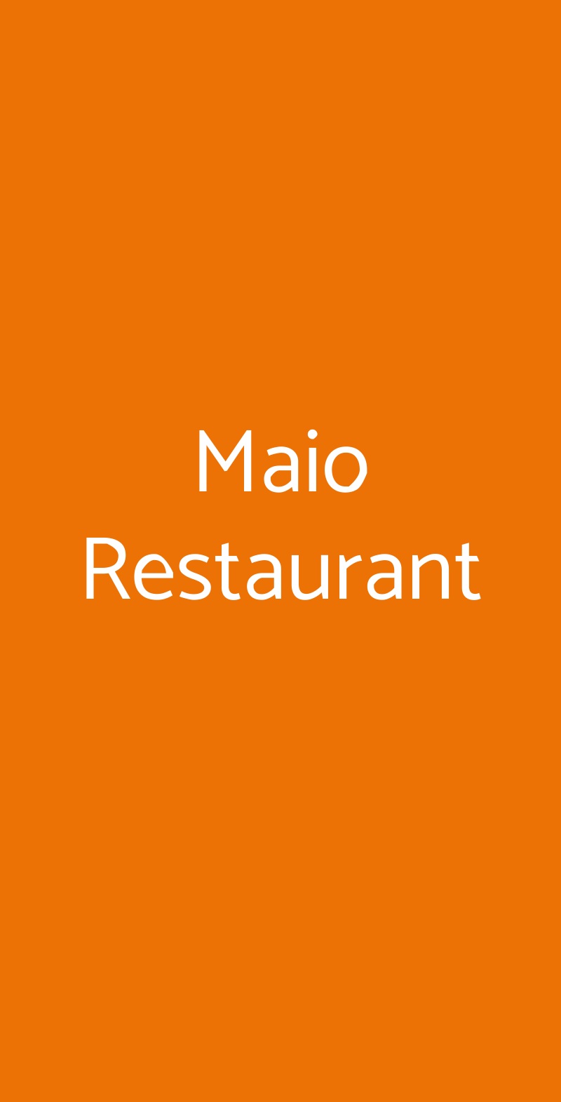 Maio Restaurant Milano menù 1 pagina