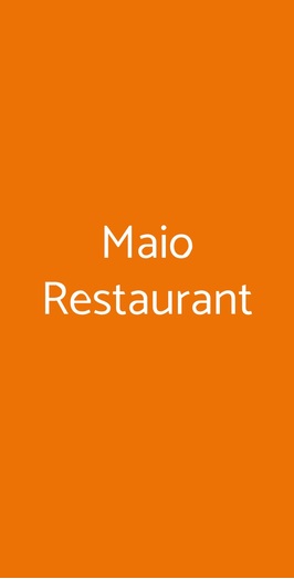 Maio Restaurant, Milano