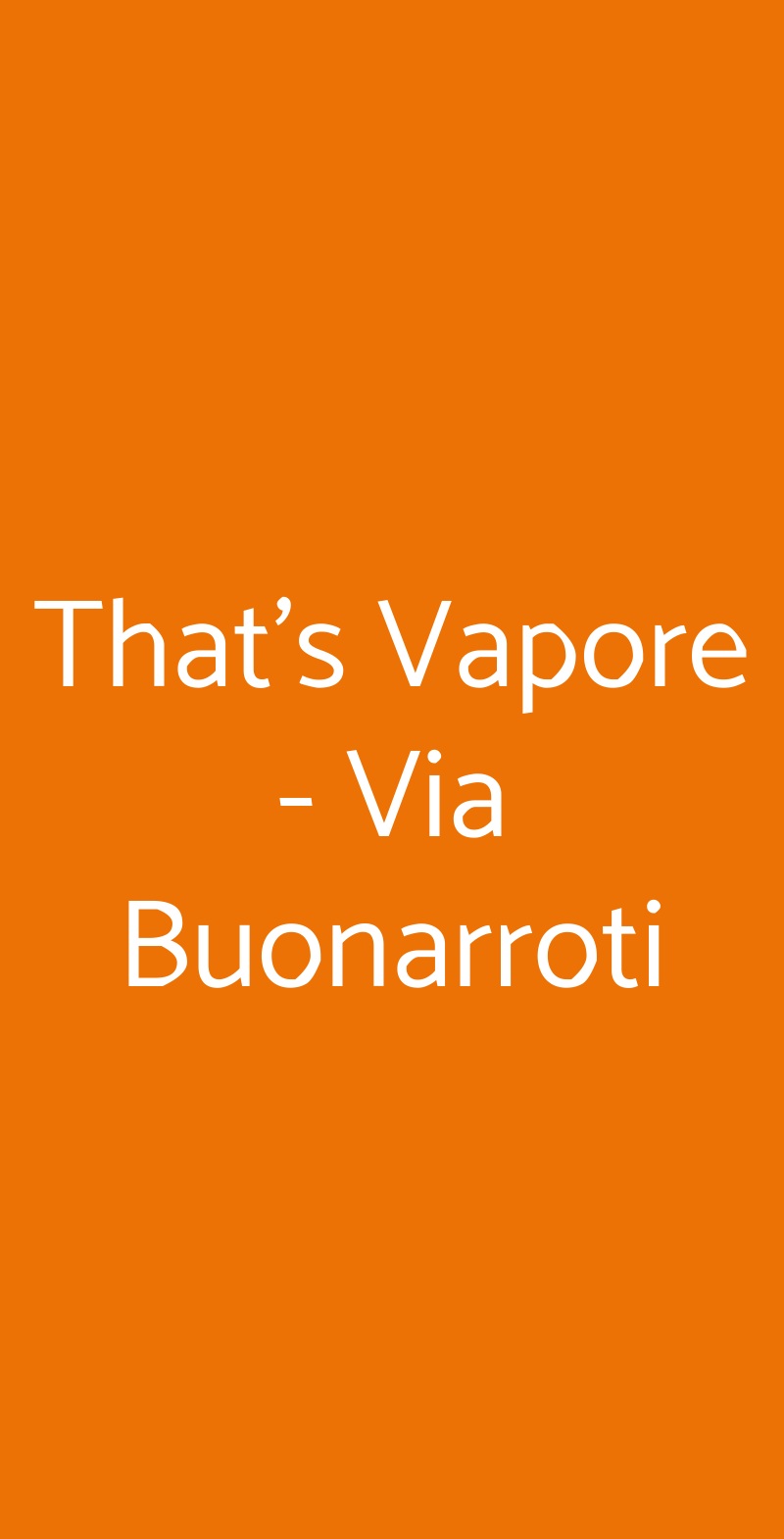 That's Vapore - Via Buonarroti Milano menù 1 pagina