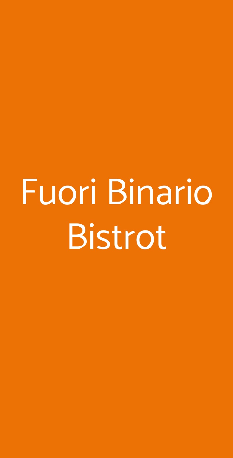 Fuori Binario Bistrot Rodano menù 1 pagina