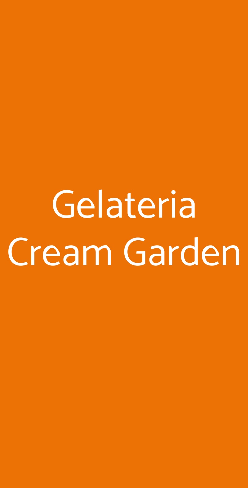 Gelateria Cream Garden Milano menù 1 pagina