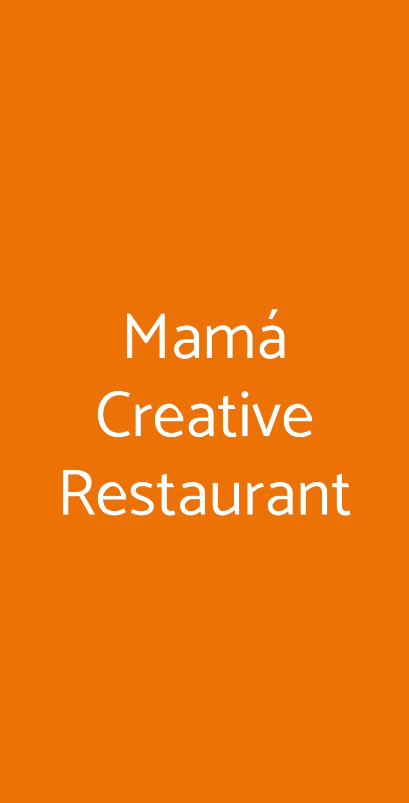 Mamá Creative Restaurant Milano menù 1 pagina