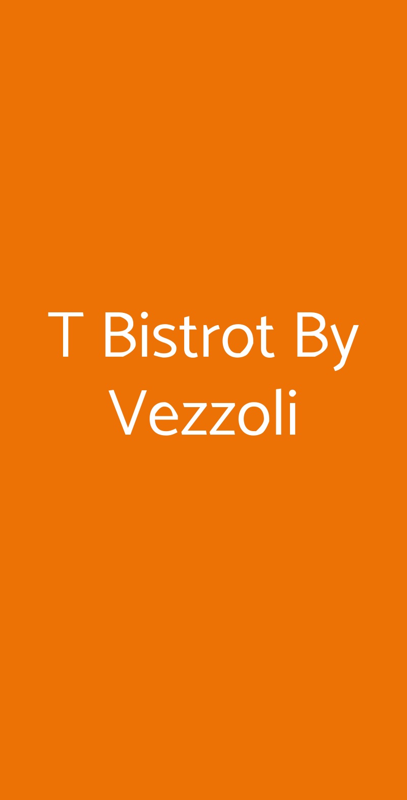 T Bistrot By Vezzoli Milano menù 1 pagina