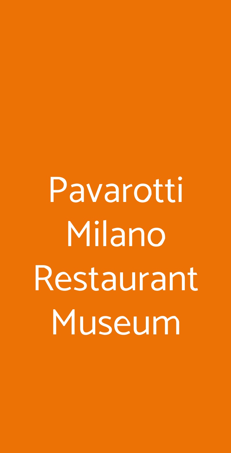 Pavarotti Milano Restaurant Museum Milano menù 1 pagina