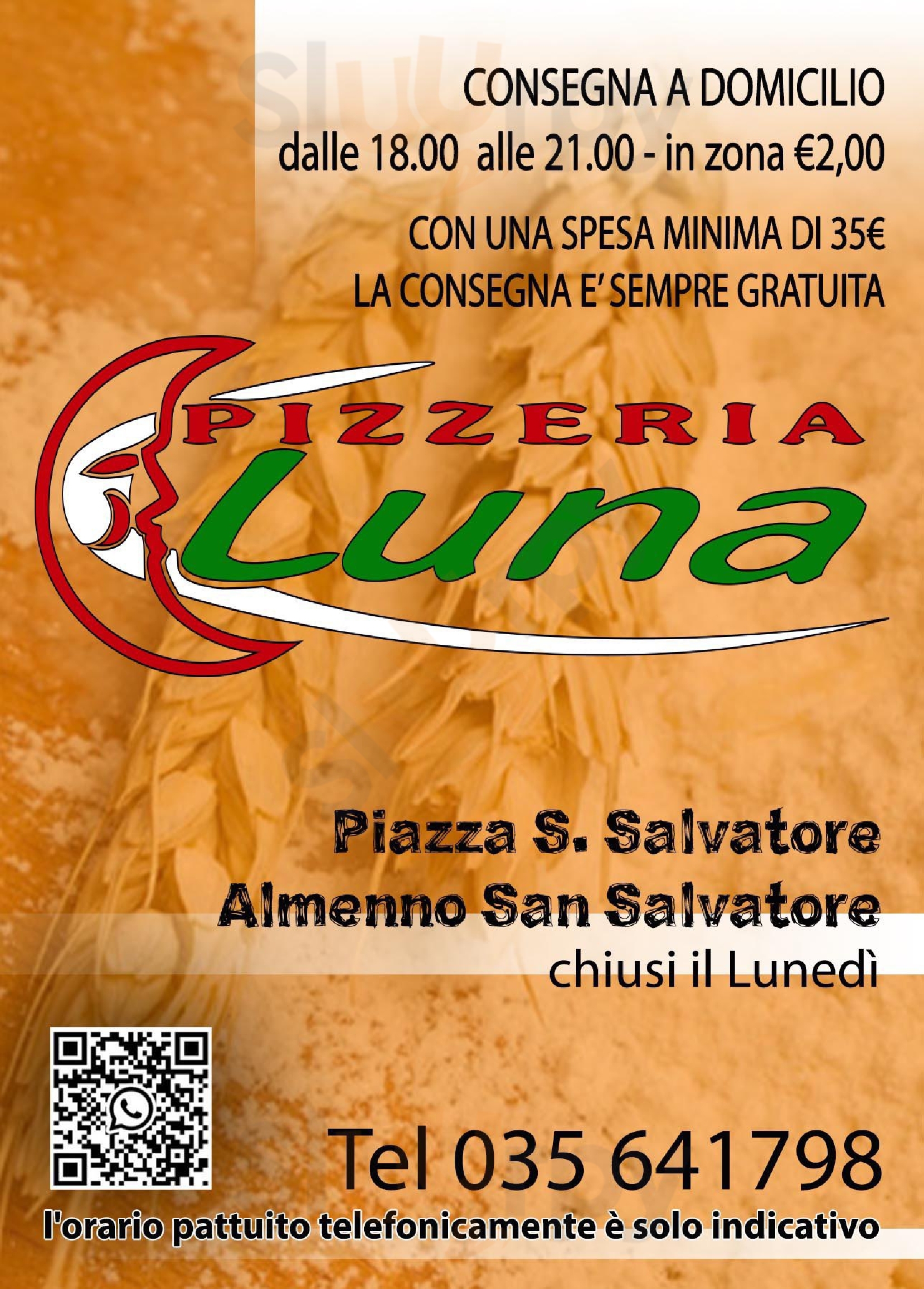 Pizzeria Luna Almenno San Salvatore menù 1 pagina