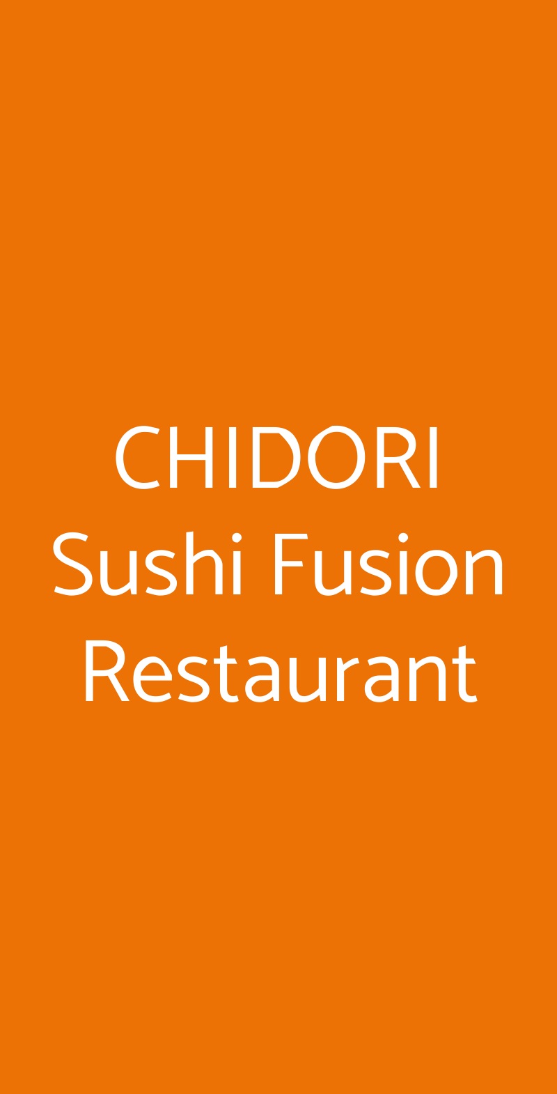 CHIDORI Sushi Fusion Restaurant Milano menù 1 pagina