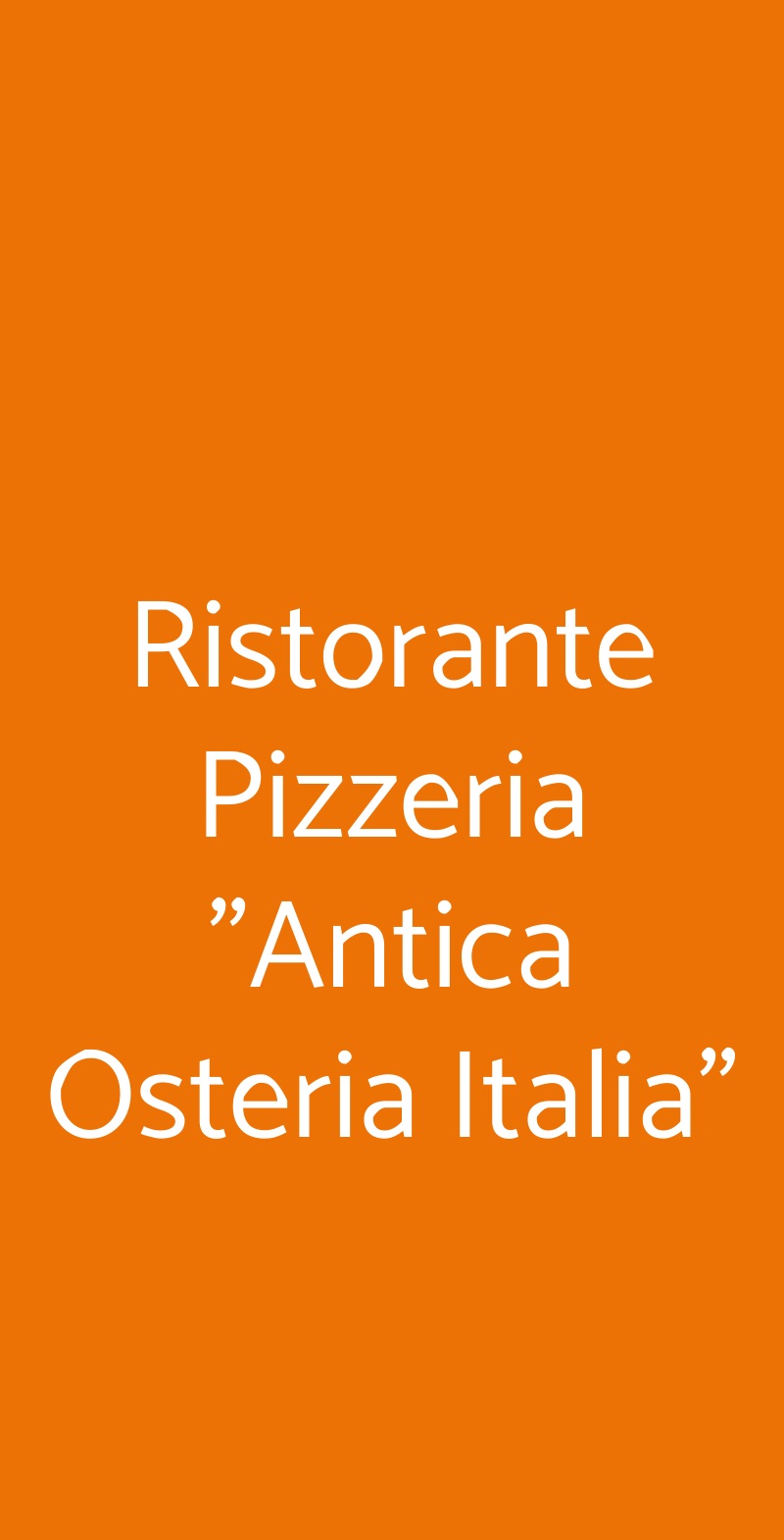 Ristorante Pizzeria "Antica Osteria Italia" Certosa di Pavia menù 1 pagina