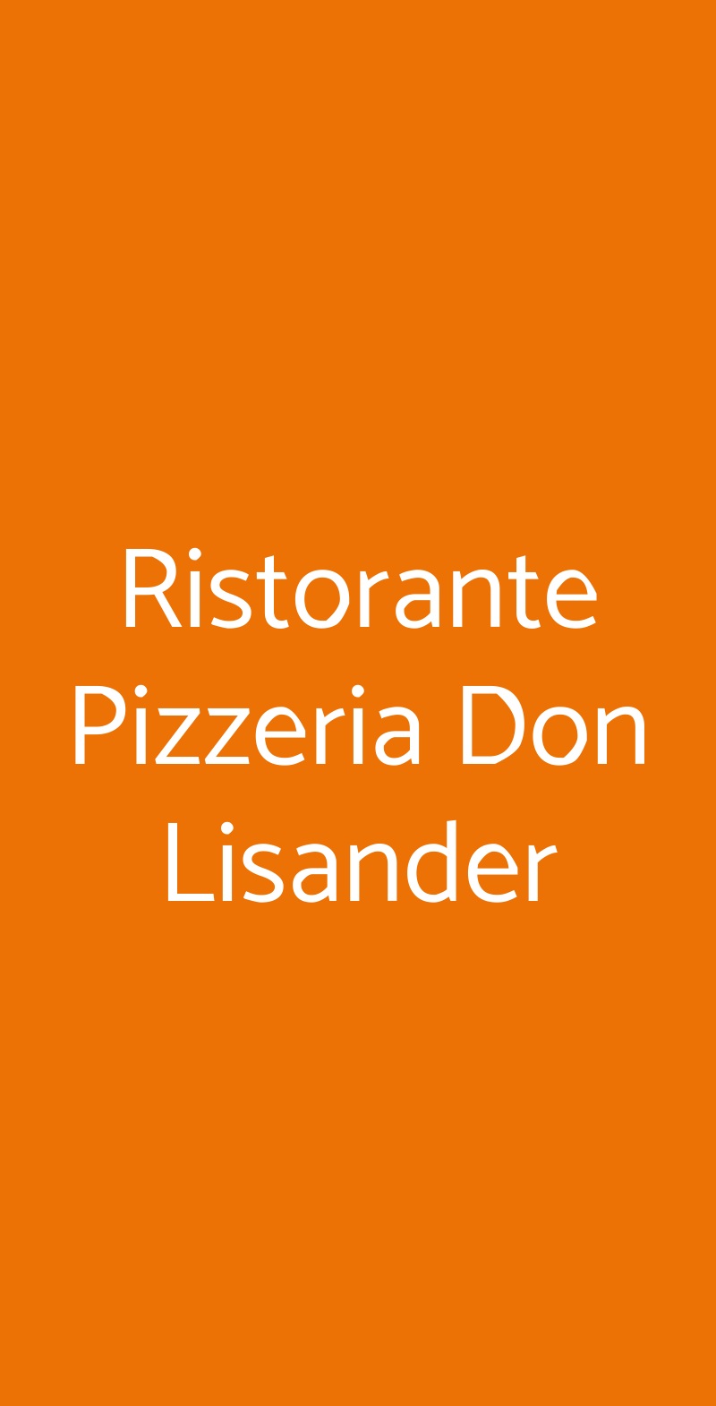 Ristorante Pizzeria Don Lisander Como menù 1 pagina