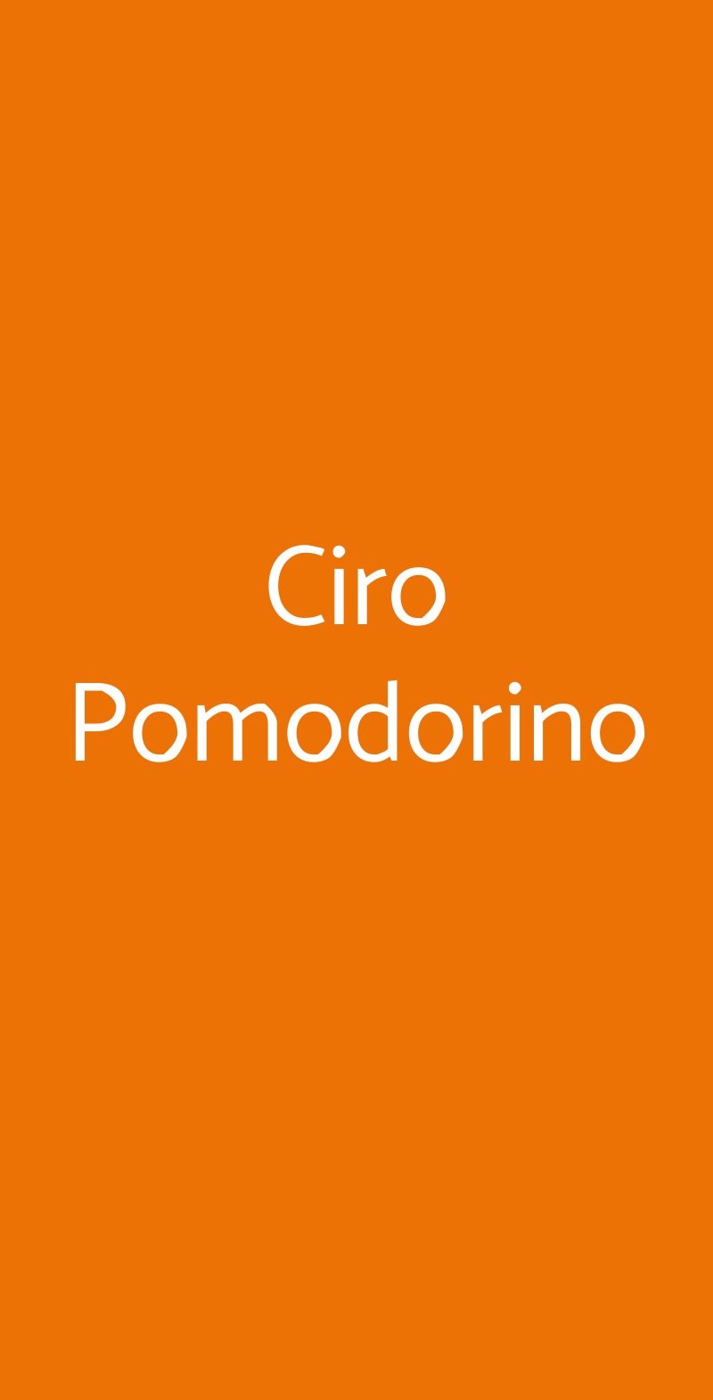 Ciro Pomodorino Milano menù 1 pagina