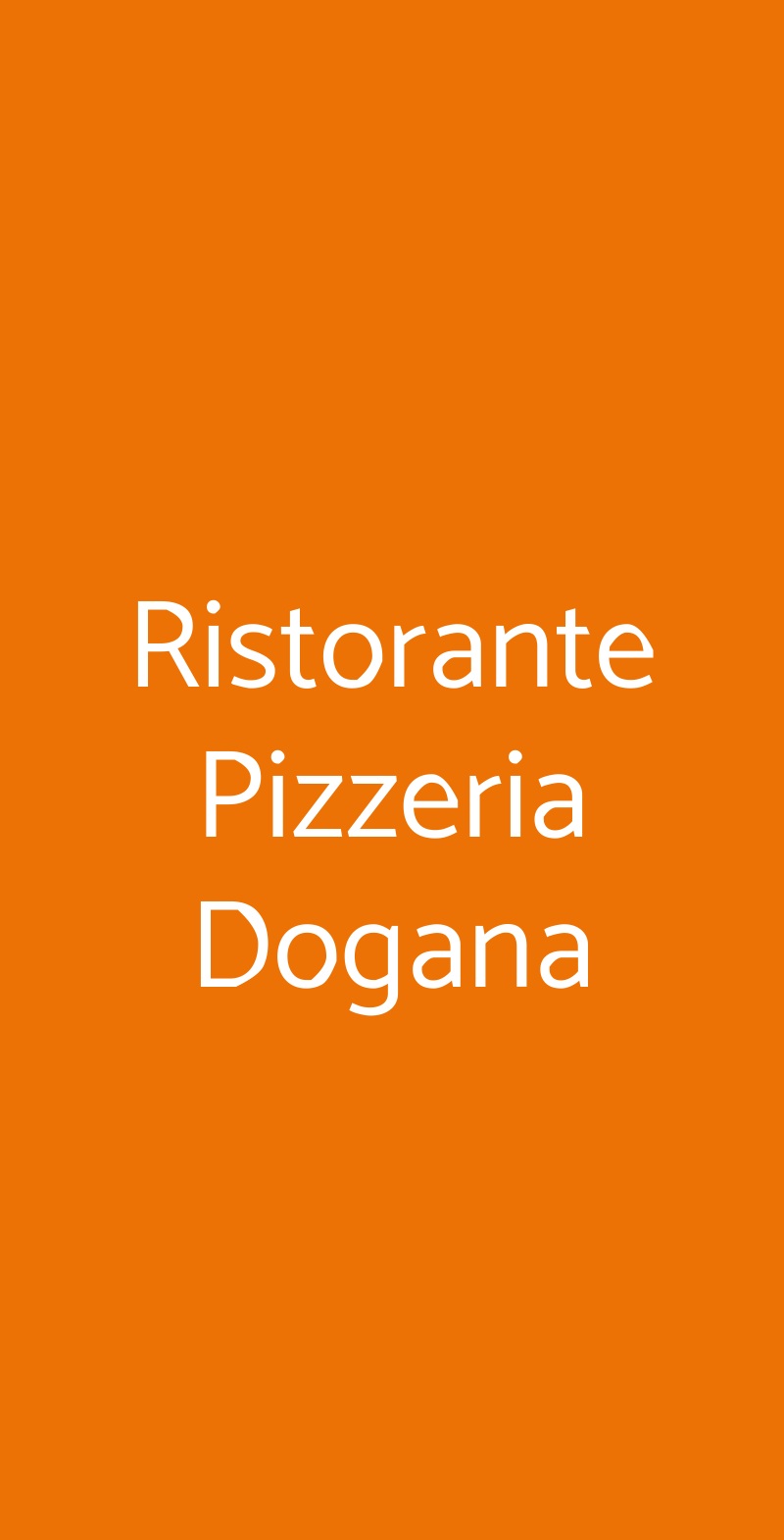 Ristorante Pizzeria Dogana Milano menù 1 pagina
